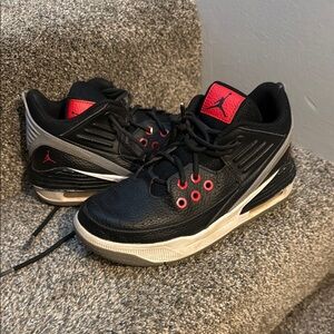 Jordan Black and Red Athletic Sneakers